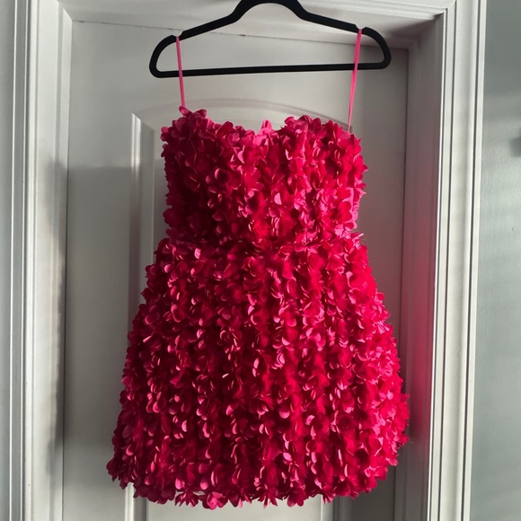 Fashion Nova Luxe Pink Floral Strapless Dress - Picture 3 of 6